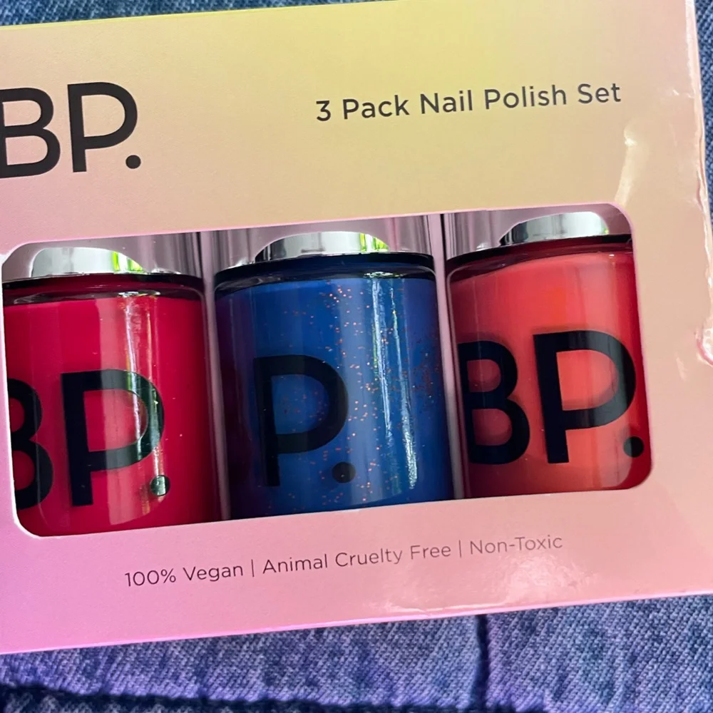 Nordstrom BP Nail Polish 6 Bottles Glitter & Solid Shades 2 NEW Boxed Sets